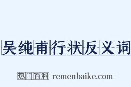 吴纯甫行状反义词是什么意思的图片